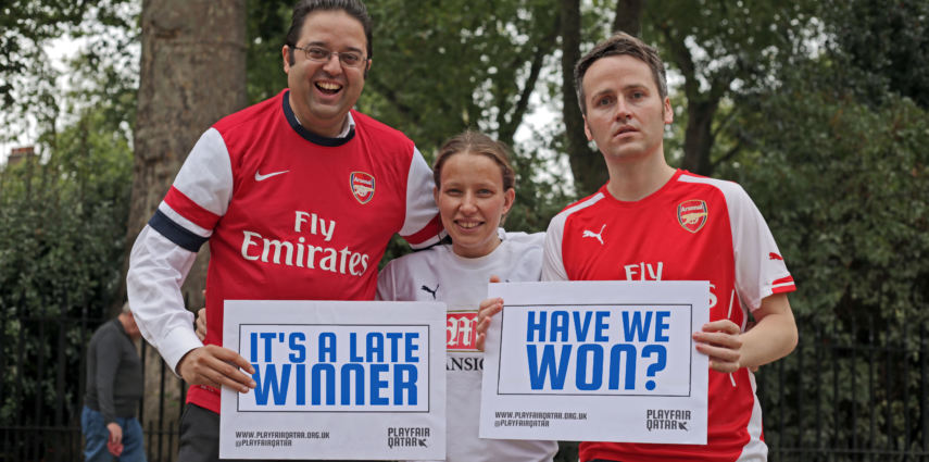 Arsenal and Spurs fans celebrate a joint win